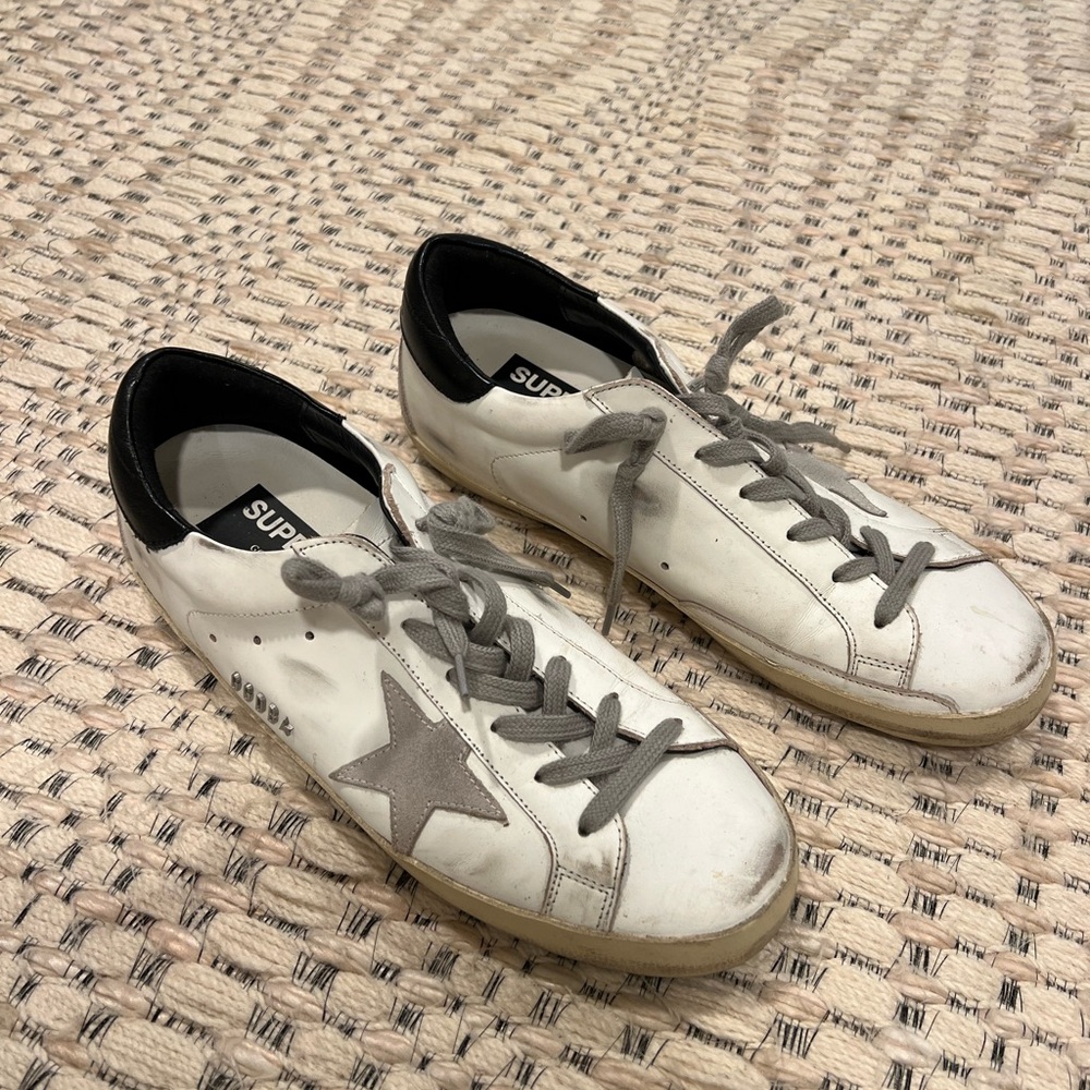 Golden Goose Super-Star classic with spur in white/ice/black size 40